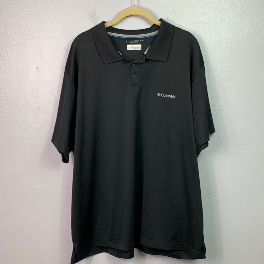 Columbia Omni-Shade Sun Protection Black Short Sleeve Polo Shirt XXL